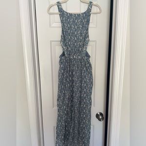 Red Dress Boutique Blue and White Floral Cutout Maxi Dress